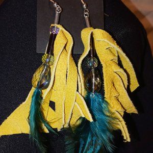 Handmade leather earrings